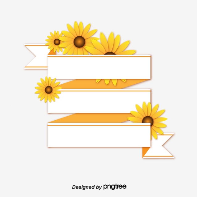 Orange Flower Banner, Banner, Sunflower, Japanese Style Png 640x640 Orange Flower Banner, Banner, Sunflower, Japanese Style Png