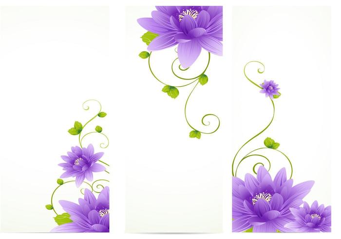 Purple Flower Banner Vector Pack 700x490 Purple Flower Banner Vector Pack