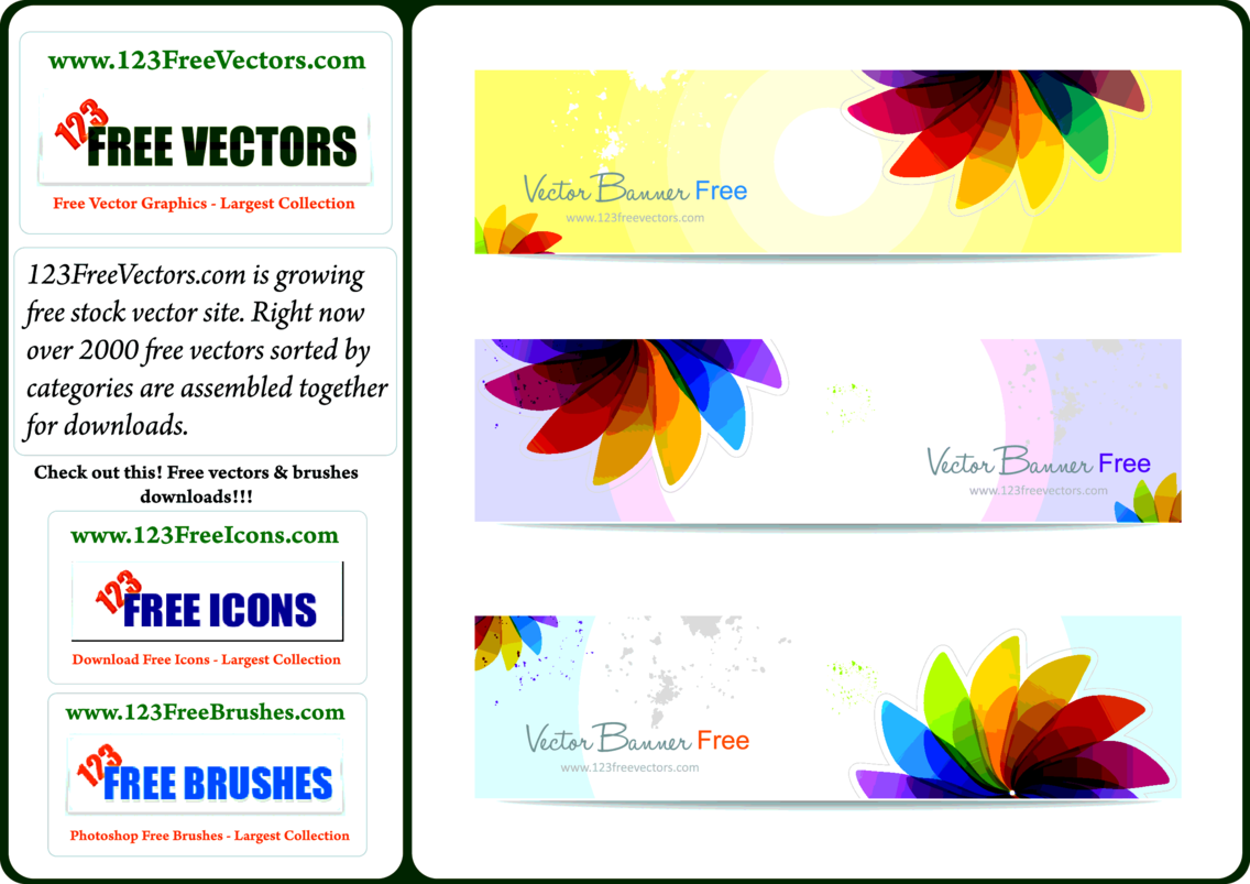 Flower Banner Vector Freevectors 1136x803 Flower Banner Vector Freevectors
