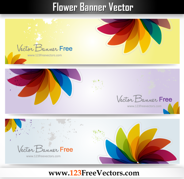Flower Banner Vector 600x584 Flower Banner Vector