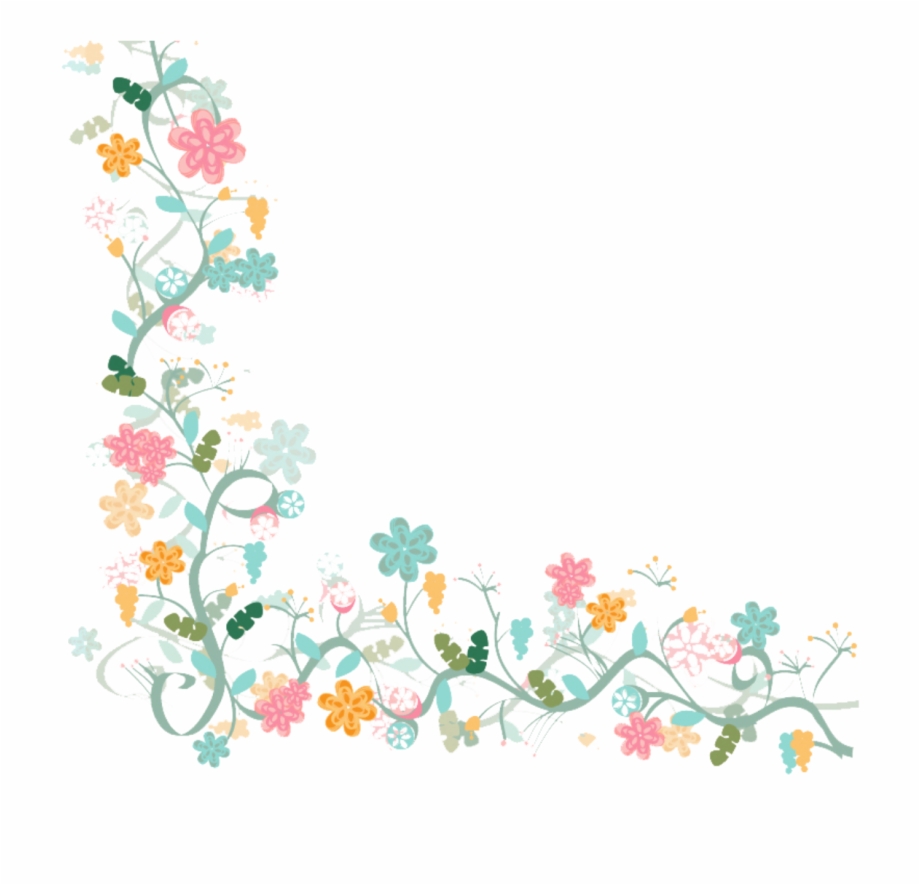 920x885 Ftestickers Watercolor Flowers Border Blue Colorful