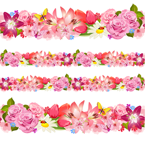 500x500 Beautiful Flower Borders Vector Material Free Download