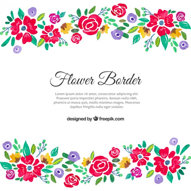 626x626 Colorful Floral Border Vector Premium Download