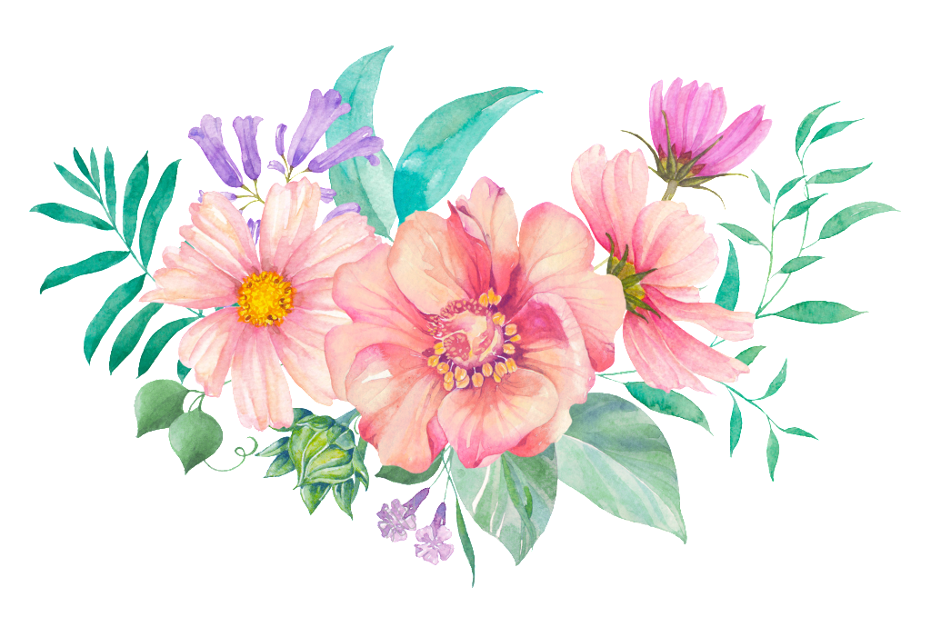 1024x690 Lovely Flower Cartoon Decoration Background Vector Diy Face Mask