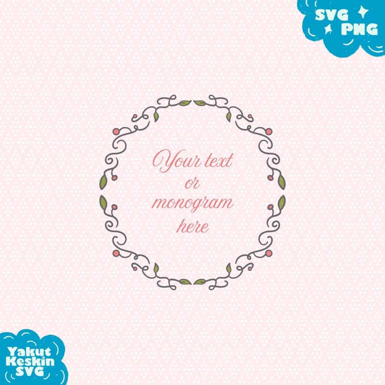 Flower Circle Monogram Frame Floral Wreath Vector Etsy 794x794 Flower Circle Monogram Frame Floral Wreath Vector Etsy