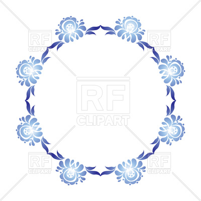 Blue And White Floral Circle Frame In Russian Gzhel Style Vector 400x400 Blue And White Floral Circle Frame In Russian Gzhel Style Vector