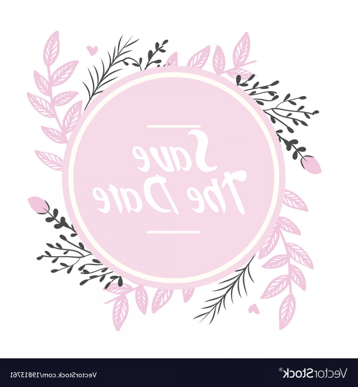 Save The Date Circle Pink Flowers Background Vector Hoodamathrun 1200x1296 Save The Date Circle Pink Flowers Background Vector Hoodamathrun