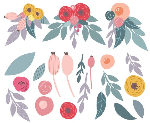 570x466 Flowers Clip Art Flower Clipart Commercial Use Png And Etsy