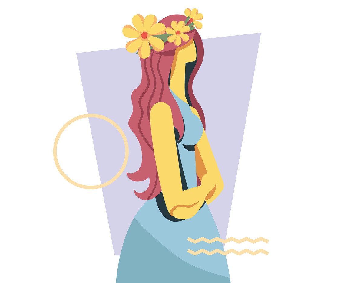 1136x936 Girl With Flower Crown Vector Art Graphics