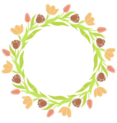 380x400 Tulip Wreath Frame Vector Art On We Heart It