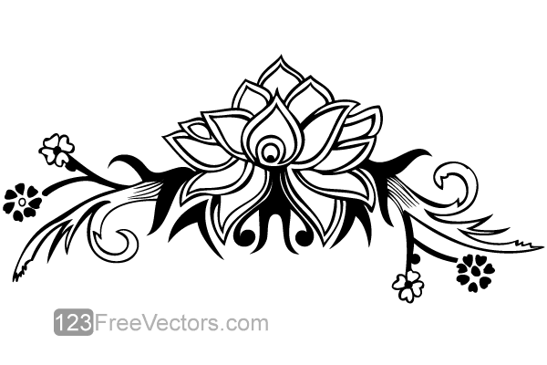 600x400 Hand Drawn Flower Design Vector Download Free Vector Art Free