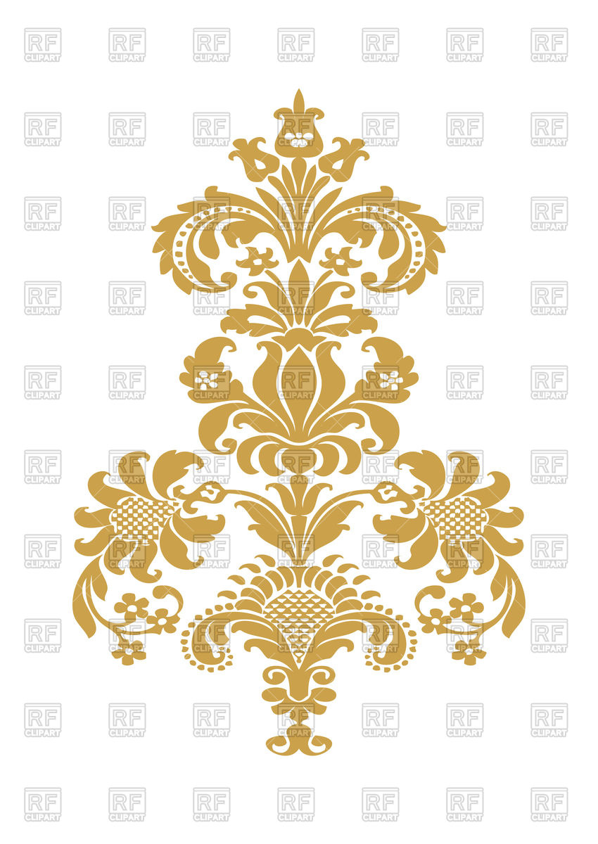850x1200 Stylized Floral Design Element With Golden Flower Vector Image