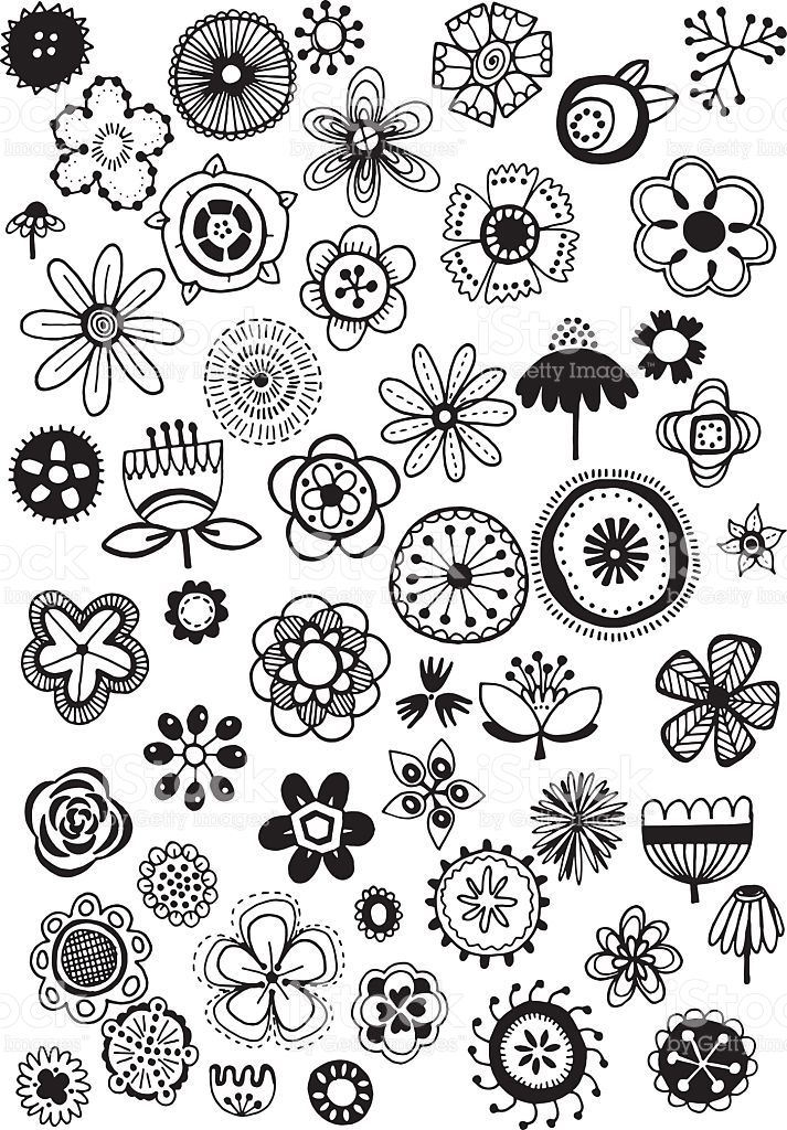 713x1024 Vector Doodle Flowers
