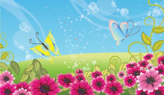 680x395 Flower Field Vector Vectorish
