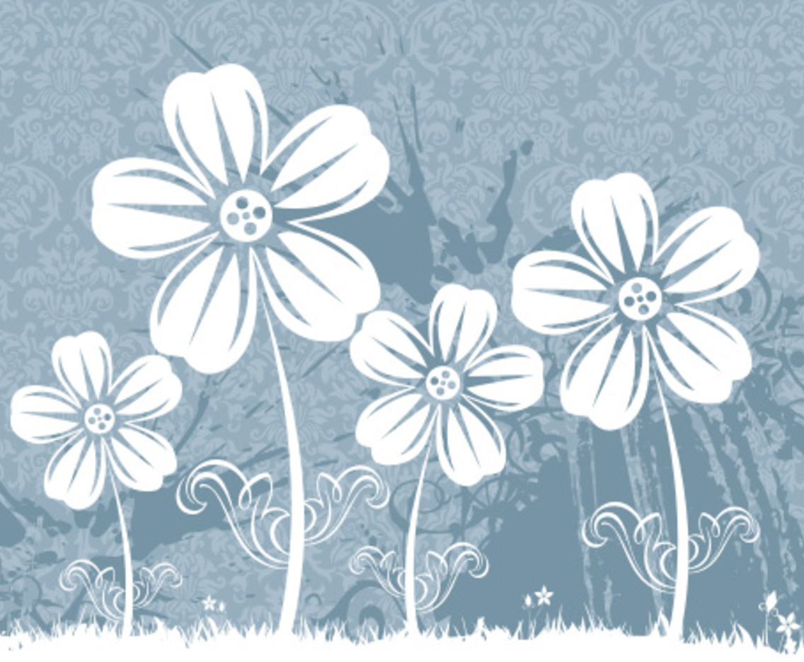1136x936 Flower Field Vector Art Graphics