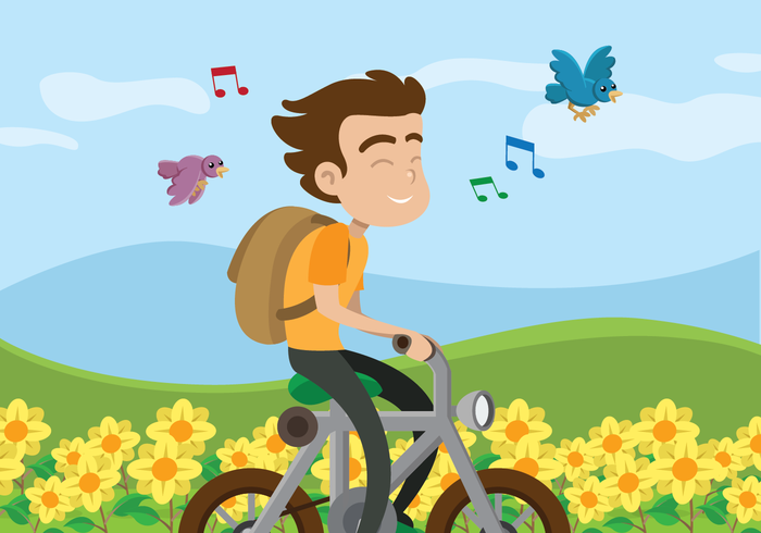 700x490 A Boy Riding Bicycle On A Flower Field