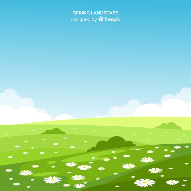 626x626 Flower Field Spring Landscape Vector Free Download