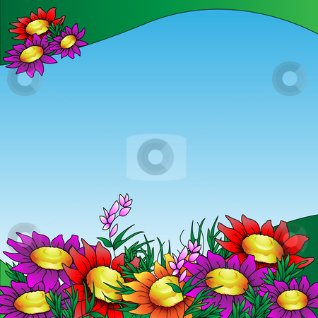 450x450 Flower Field Stock Vector