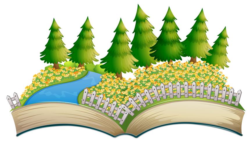 867x490 Open Book Flower Field Theme