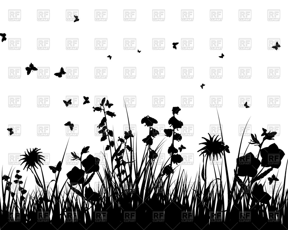 1200x960 Floral Field Silhouette Background Vector Image Of Plants