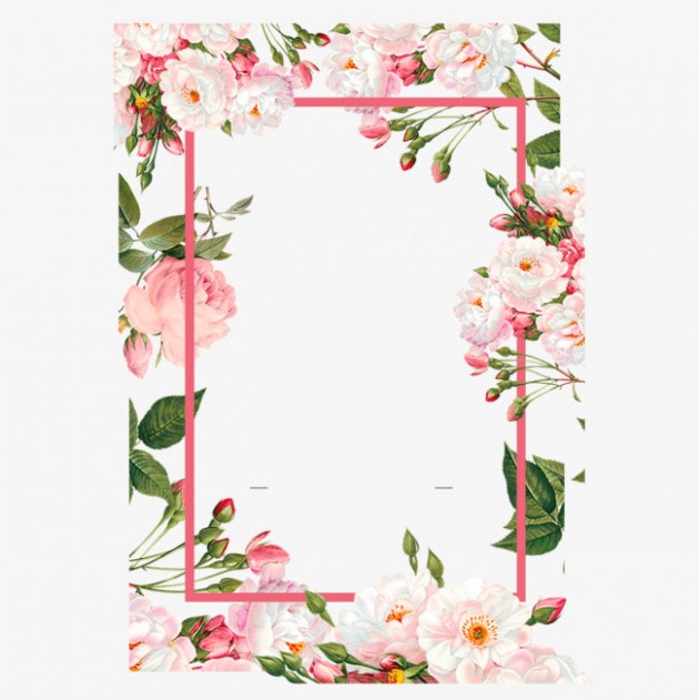 630x631 Pink Flower Borders, Color, Flowers, Frame Png And Vector
