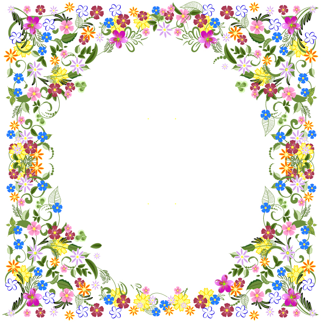 646x653 Spring Flower Frame Vector Vector Art Graphics