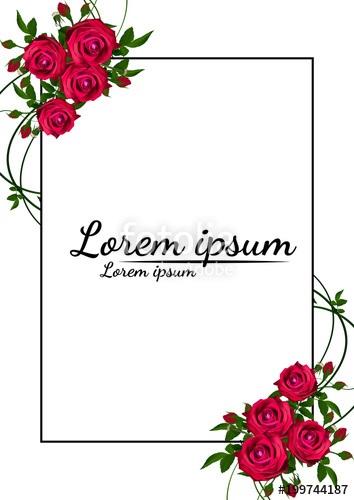 354x500 Beautiful Flower Frame Vector Greeting Card With Flowers