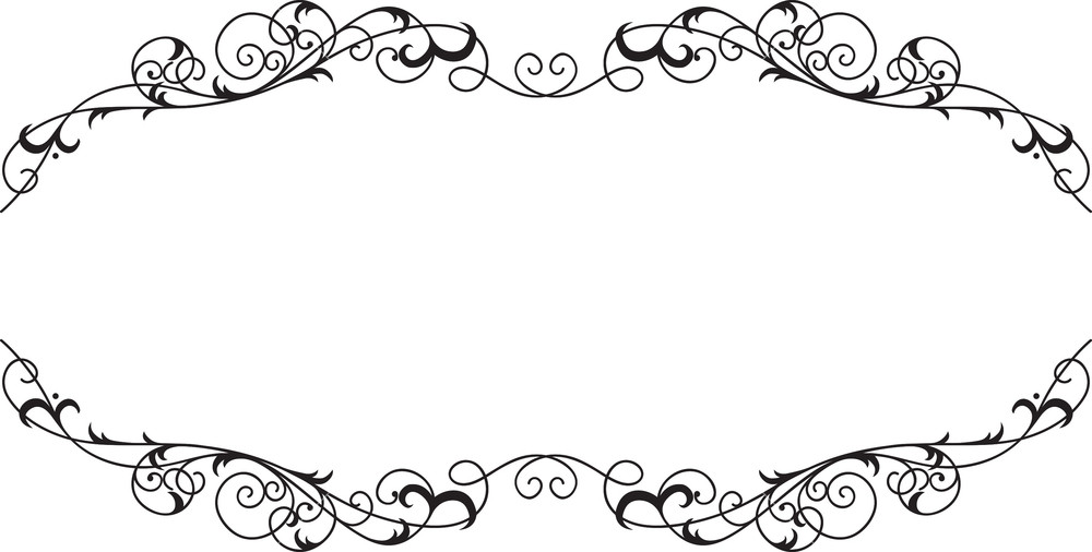 1000x506 Floral Frame Vector Element Royalty Free Stock Image