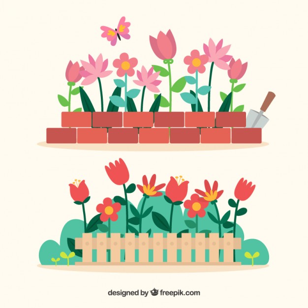 Flower Garden Vector at Vectorified.com | Collection of Flower Garden ...