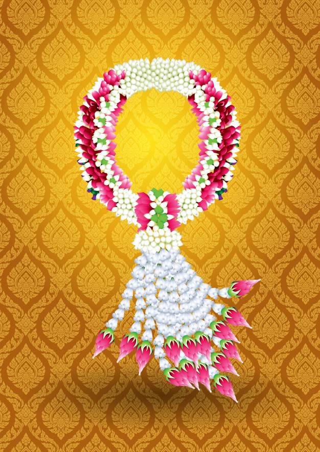Flower Crown Flower Garland Thai Style Vector Premium Download 626x885 Flower Crown Flower Garland Thai Style Vector Premium Download