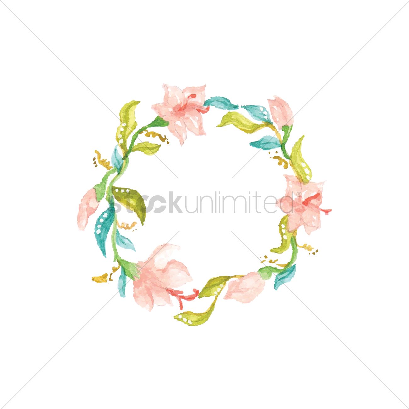 Flower Garland Vector Image 1300x1300 Flower Garland Vector Image