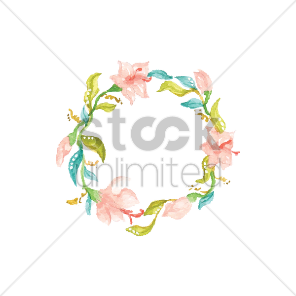 Flower Garland Vector Image 600x600 Flower Garland Vector Image