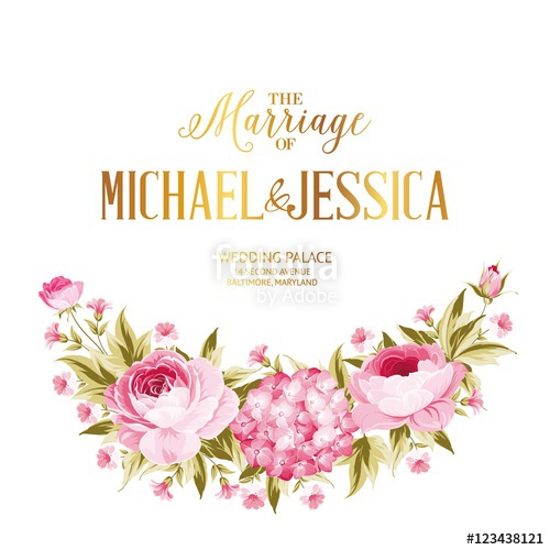 Marriage Invitation Card Peony Garland For Holiday Card Avesome 500x500 Marriage Invitation Card Peony Garland For Holiday Card Avesome