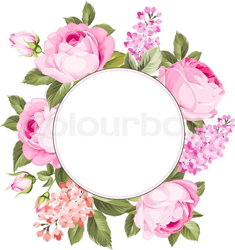 The Flower Garland Circle Label Of Stock Vector Colourbox 751x800 The Flower Garland Circle Label Of Stock Vector Colourbox