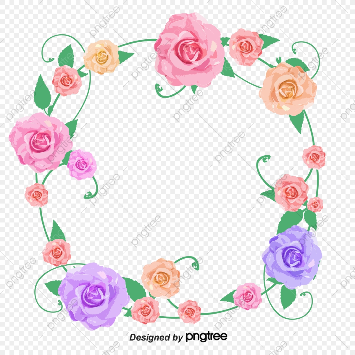 Color Flower Garland, Color Vector, Flower Vector, Color Png 1200x1200 Color Flower Garland, Color Vector, Flower Vector, Color Png