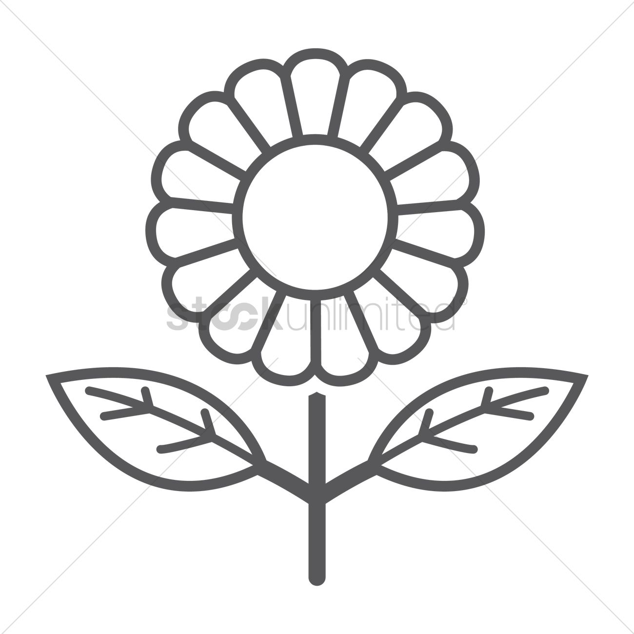 1300x1300 Flower Icon Vector Image