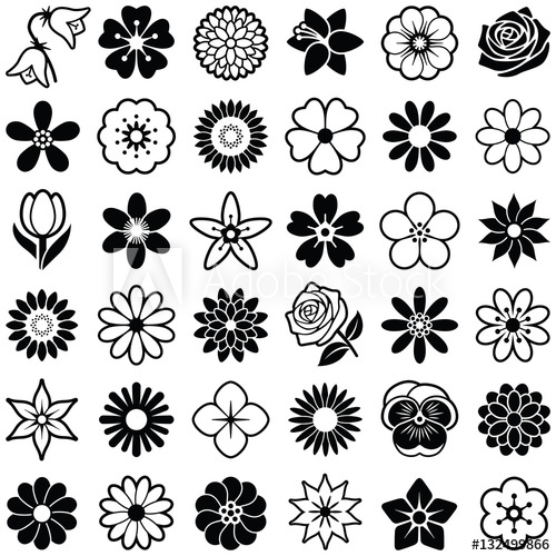500x500 Flower Icon Collection