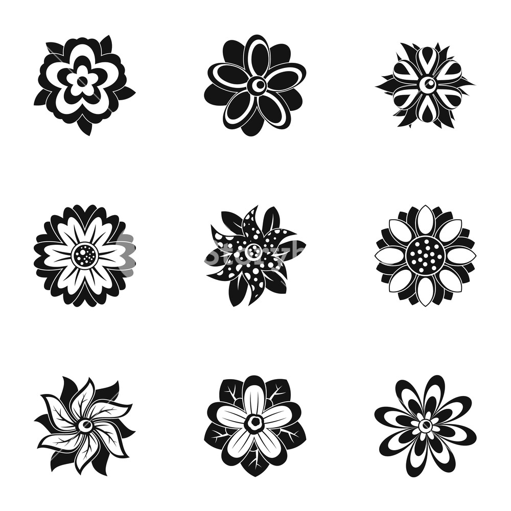 1000x1000 Flower Icon Set Simple Set Of Flower Vector Icons For Web