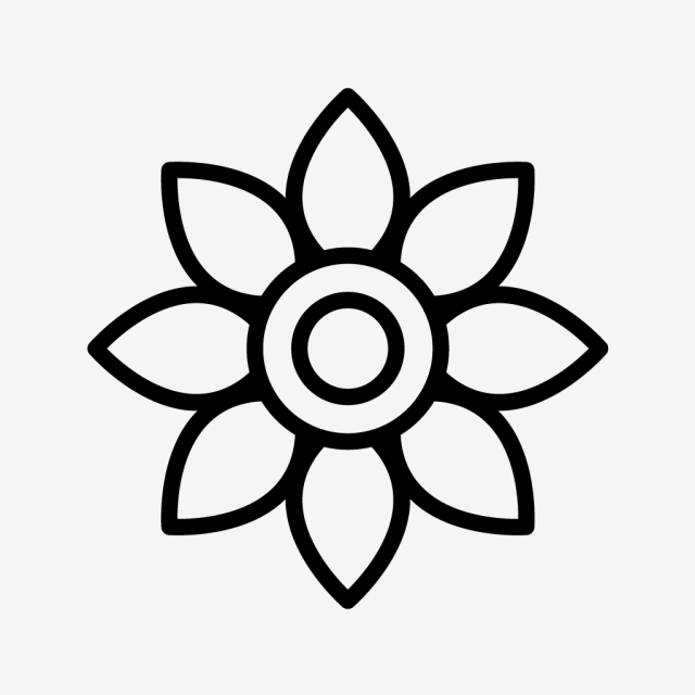 640x640 Vector Flower Icon, Flower, Green, Nature Png And Vector