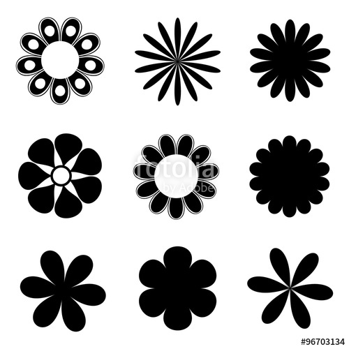 500x500 Flower Icon Set Stock Image And Royalty Free Vector