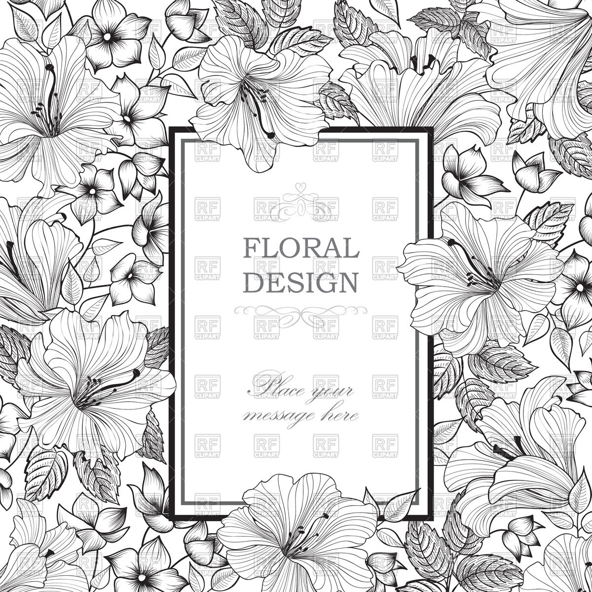 1200x1200 Floral Background Garden Flower Frame Vector Image
