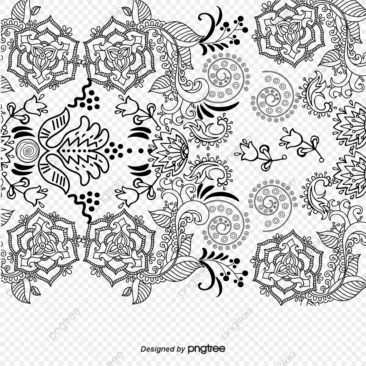 1200x1200 Lace Flower Shading Vector, Lace Vector, Flower Vector, Pattern