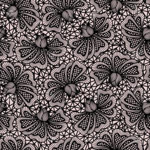 300x300 Photostock Vector Black Seamless Flower Lace Pattern On Pink