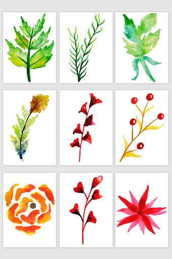 340x511 Vector Leaf Watercolor Plant Flower Leaf Vector Material Pikbest