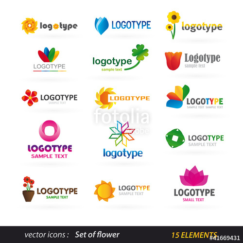 Flower Logo Set Stock Image And Royalty Free Vector 500x500 Flower Logo Set Stock Image And Royalty Free Vector