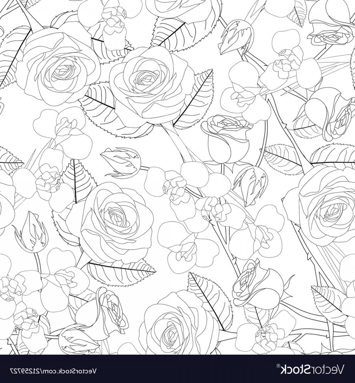 1200x1296 Floral Outline Vector Catchsplace