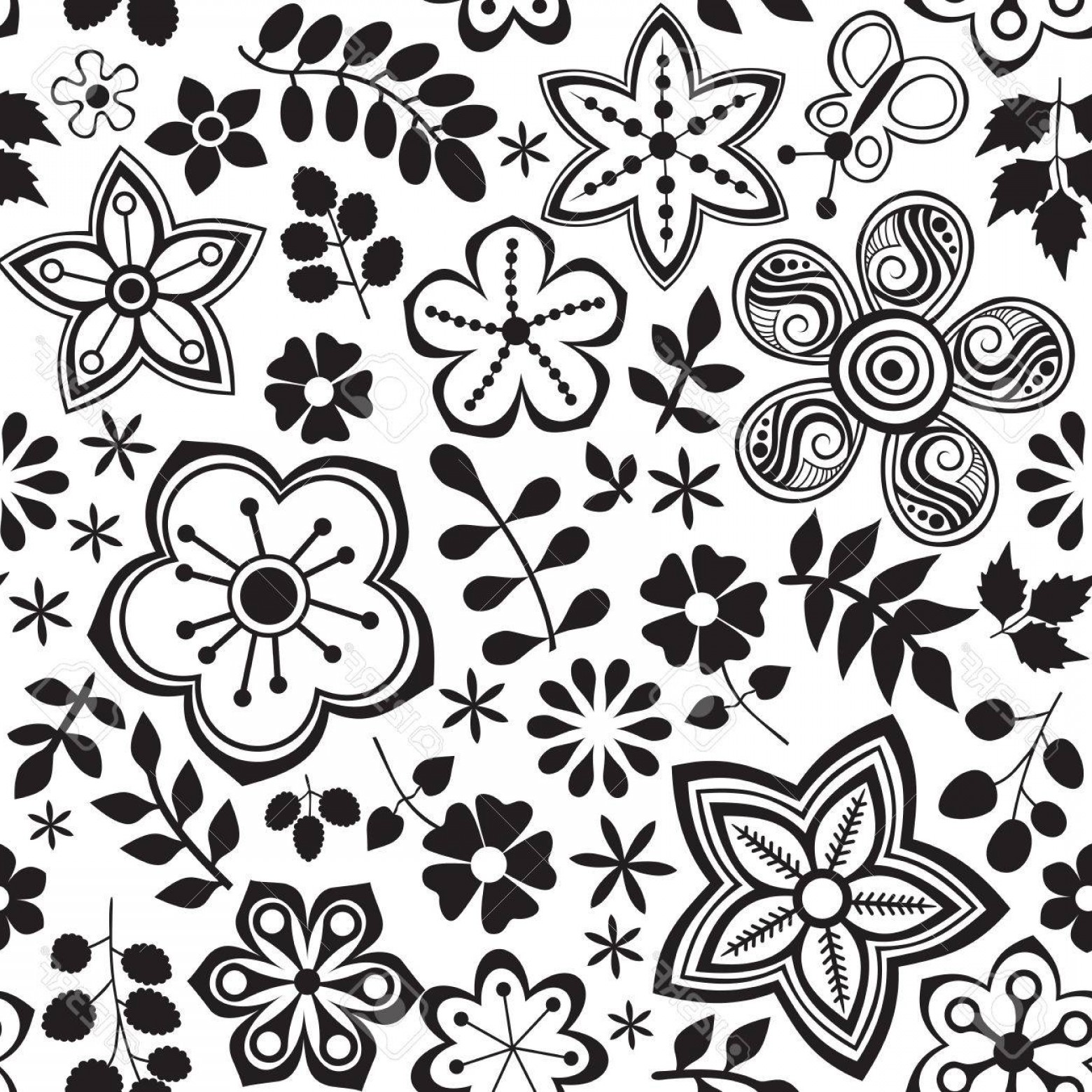 1560x1560 Hd Black Background Vector Flower Pattern Handandbeak