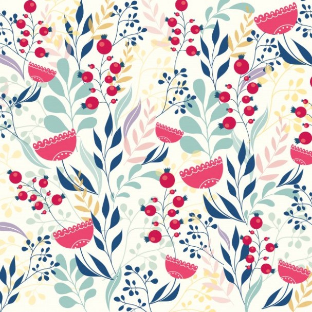 607x607 Beautiful Modern Floral Pattern Vector Free Download Pretty