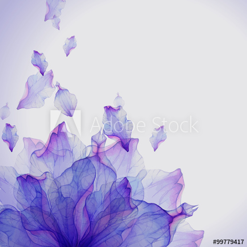 500x500 Watercolor Card With Purple Flower Petal