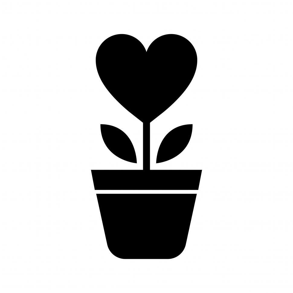 970x970 Get Free Stock Photos Of Heart Flower In A Pot Vector Icon Online